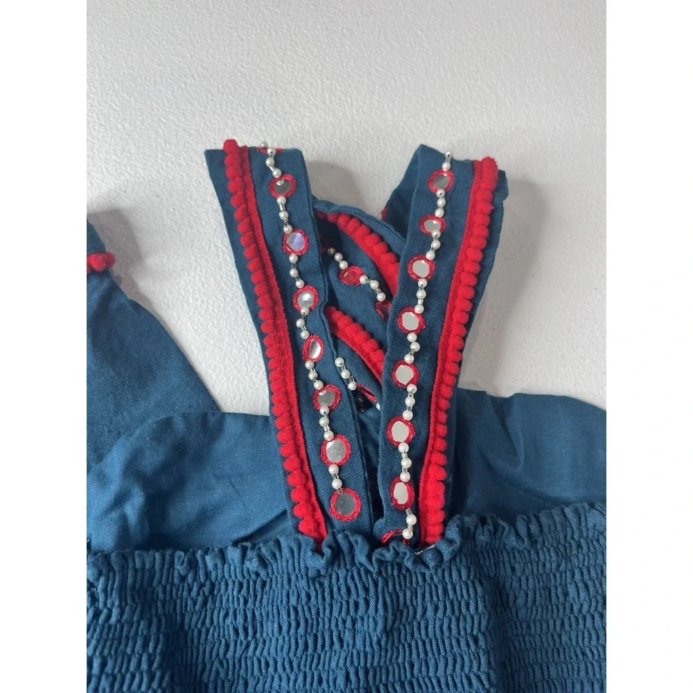Little Muffet Girls‎ Two Piece Outfit Flowy Dance Event Navy Red Sz 8-9 Boutique